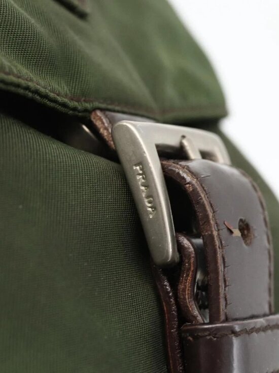 PRADA Backpack Nylon Green Auth 174836 main image 11